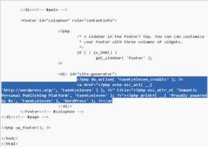 Как убрать надпись "сайт работает на wordpress"