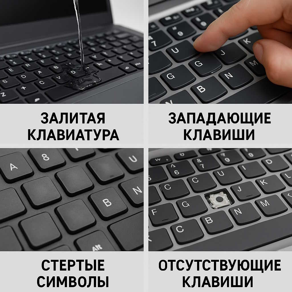 Основные проблемы клавиатуры ноутбука